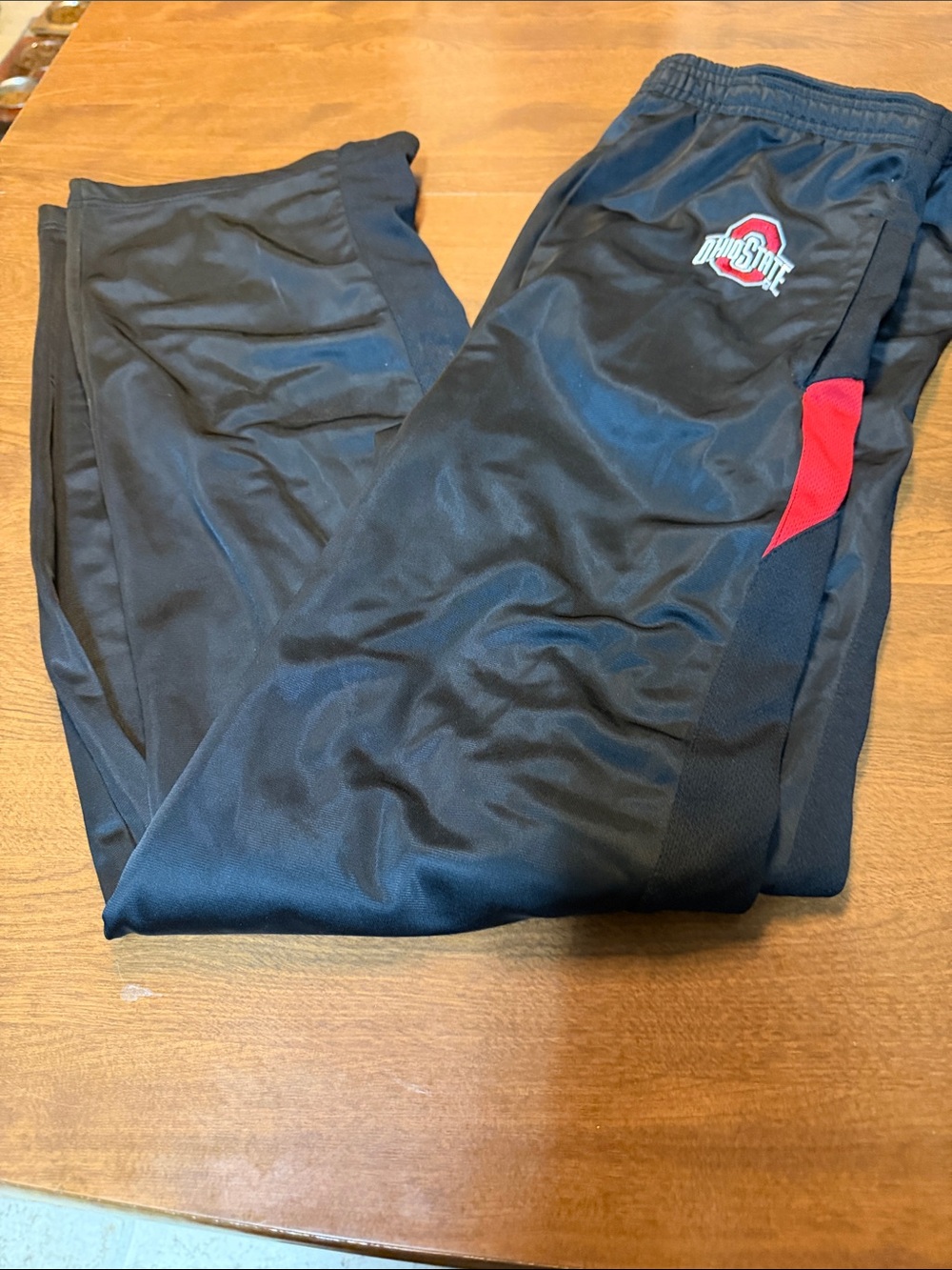 Ohio State Black Athletic Track Pants with Red Accent